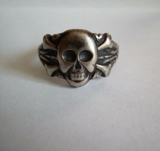 Ww 1 World War 1 Wwi Totenkopf German Military Skull Memento Mori Silver Ring
