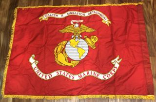Marine Corps League Pole Flag With Fringe 72 " X 48 "