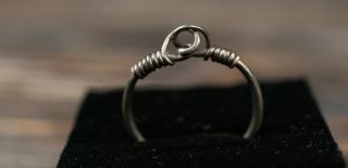 Ancient Authentic Silver Ring Knotted Bezel 6th - 7th Century Ad Anglo Saxon