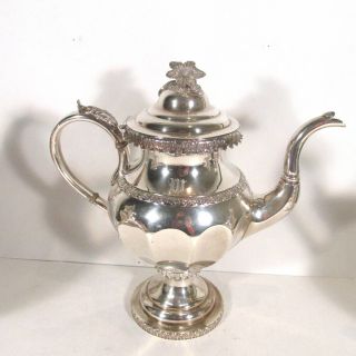 3 piece C1850 Lows Ball & Co PA Coin Silver Tea Set belonging to Daniel Webster 2