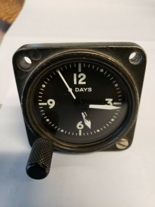 Vintage Wakmann Watch Co.  Aircraft Clock.  Swiss.  8 Day Clock.