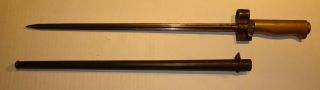 Wwi French Lebel Bayonet,  Antique Sword Sheath Military 1886 1916 Crusiform 14 "