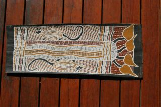 Aboriginal Bark Painting Depicting Marrngu The Possum Arnhemland Old
