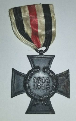 Wwi Germany Hindenburg 1914 - 1918 Cross Honor Medal D.  S.  M.  No Swords