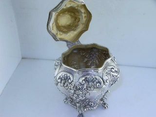 English Sterling ornate TEA CADDY George Nathan & Ridley Hayes - Chester c1913 5