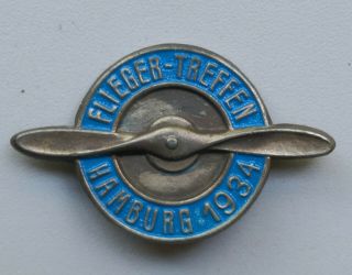 German Ww 2 Badge - Flieger - Treffen / Hamburg 1934 - Rare