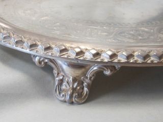1860 Birmingham England Sterling Silver Serving Tray Full Touch Marks 26.  6 Oz 4