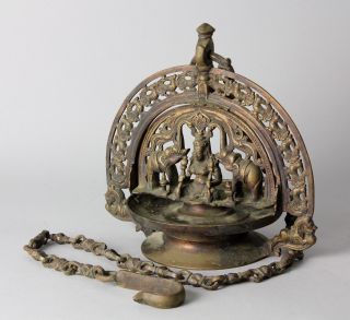Fine South India Bronze Ceremonial Oil Lamp,  1890 - 1930 L69