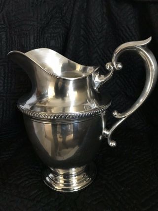 Hunt Rare Antique 1930 ' s Sterling Silver Water Pitcher No Monogram 10
