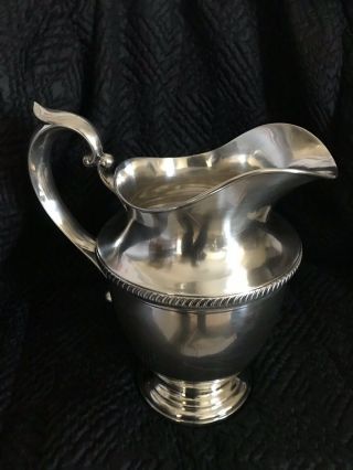 Hunt Rare Antique 1930 ' s Sterling Silver Water Pitcher No Monogram 12