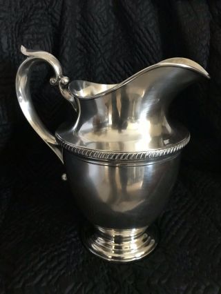 Hunt Rare Antique 1930 ' s Sterling Silver Water Pitcher No Monogram 2