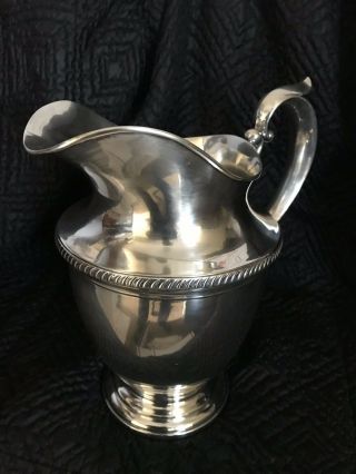 Hunt Rare Antique 1930 ' s Sterling Silver Water Pitcher No Monogram 7
