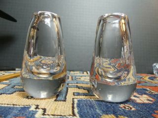 Fabulous Art Deco SALIR Clear Glass Etched Artemis & Siren Vases Signed/Numbered 12