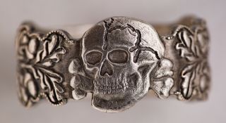 Wwi Military German Death Skull Slver Ring