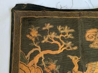 Antique Chinese Embroidered Silk Rank Badge Qing Dynasty 2