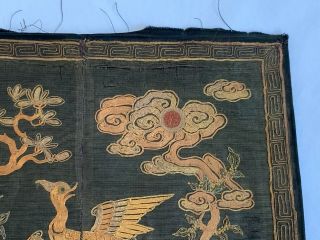 Antique Chinese Embroidered Silk Rank Badge Qing Dynasty 3