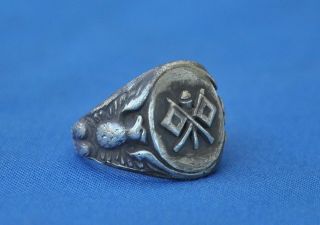 Vintage Sterling Silver Us Signal Corps Ring Size - 8.  0 128