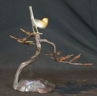 Japan bronze sculture Suzume bird 1900s Japanese art craft 4