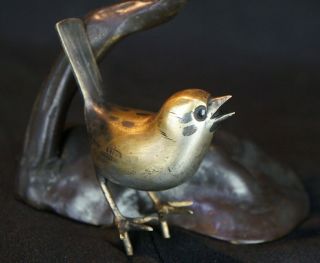 Japan bronze sculture Suzume bird 1900s Japanese art craft 5