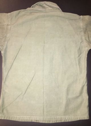 US ARMY Olive Green Uniform Shirt Men ' s Vintage Patches 50’s Korea Cond. 6