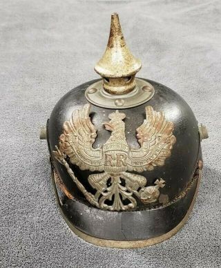 German Ww1 Prussian Pickelhaube Spiked Helmet Wwi Imperial Germany Ww2