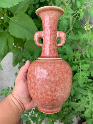 Estate Old House Chinese Antique Red Porcelain Vase With Mark 2
