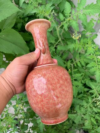 Estate Old House Chinese Antique Red Porcelain Vase With Mark 3