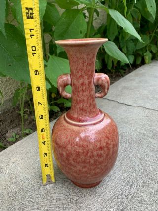Estate Old House Chinese Antique Red Porcelain Vase With Mark 9
