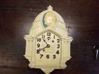 Lux Roosevelt U.  S.  Capitol Miniature Pendulette Clock Circa.  1930 6