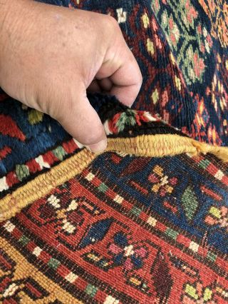 Auth: 19th C Antique Bakshaish Organic Wool Kurdish Collectors Masterpiece NR 10