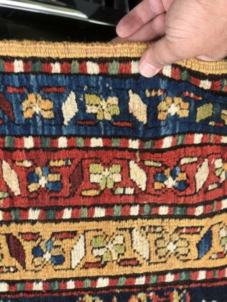 Auth: 19th C Antique Bakshaish Organic Wool Kurdish Collectors Masterpiece NR 7