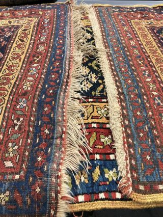 Auth: 19th C Antique Bakshaish Organic Wool Kurdish Collectors Masterpiece NR 8