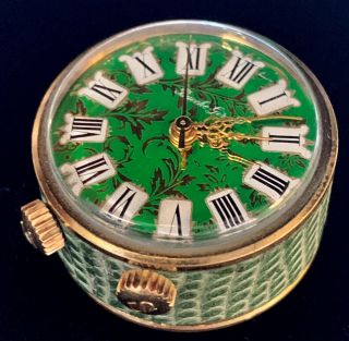 Vintage Bueche Girod Miniature Fancy Travel Alarm Clock Watch