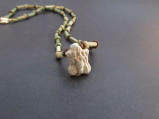Nile Ancient Egyptian Phallic Amulet Mummy Bead Necklace Ca 600 Bc