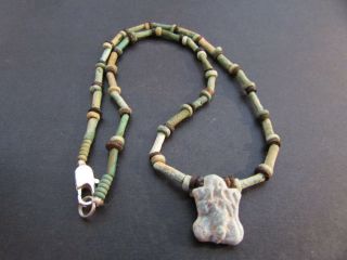 NILE Ancient Egyptian Phallic Amulet Mummy Bead Necklace ca 600 BC 2