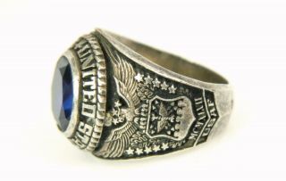 1947 United States Air Force Sterling Silver Blue Stone Military Ring Sz.  10.  75 5