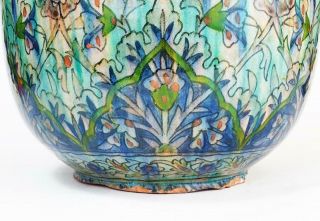 Large PALESTINE POTTERY Islamic IZNIK STYLE VASE c1920 - 12.  25 INCHES TALL 7