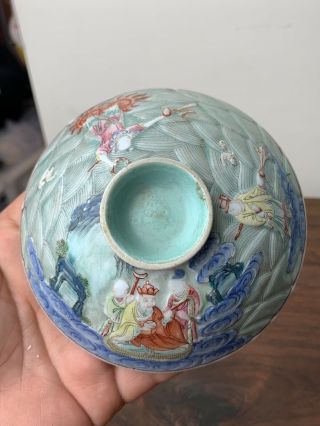 antique chinese famille rose tea bowl and cover 2