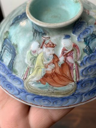 antique chinese famille rose tea bowl and cover 3