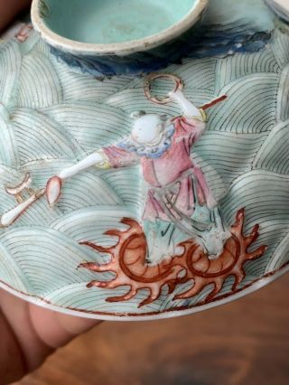 antique chinese famille rose tea bowl and cover 5