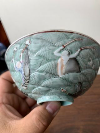 antique chinese famille rose tea bowl and cover 7