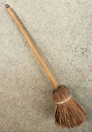 Rare Antique Vintage Authentic Shaved Pantry Handmade Whisk Broom Brush 14.  5 "