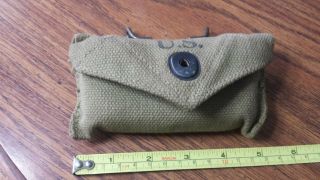 WWII First Aid Pouch Kit Dated 1942 Carlisle Bandage Tin US Army QMD 8