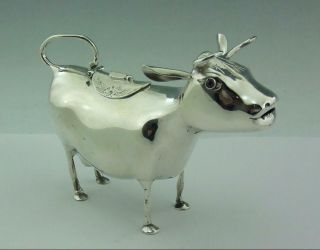 Good Size Victorian English Solid Silver Traditional Cow Creamer