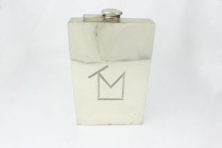 Large International Sterling Silver 2 Pint Flask With Monogram