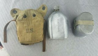 Ww1 Us Army M1910 Canteen Set 1918 Cup & Canteen With 1917 Long Cover Set