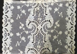 Antique Tambour Lace Curtains,  2 Panels @ 75 By 25.  5 " Lovely Romantic Lace Look