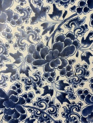 large 18thC chinese blue and white charger 36cm kangxi period 2