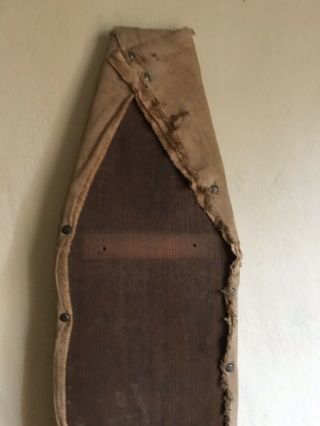 SWEET Old Antique Fabric Covered Wooden Ironing Board Top Worn Primitive AAFA 6