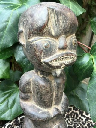 OLD VINTAGE CARVED AFRICAN ' TRIBAL FANG ' FIGURINE/STATUE - GABON 5